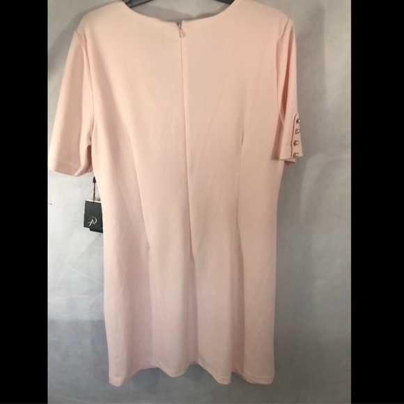 NEW Adrianna Papell Button Sleeve Shift Dress in Blush Pink‎ [SZ 14 ] - Picture 7 of 8